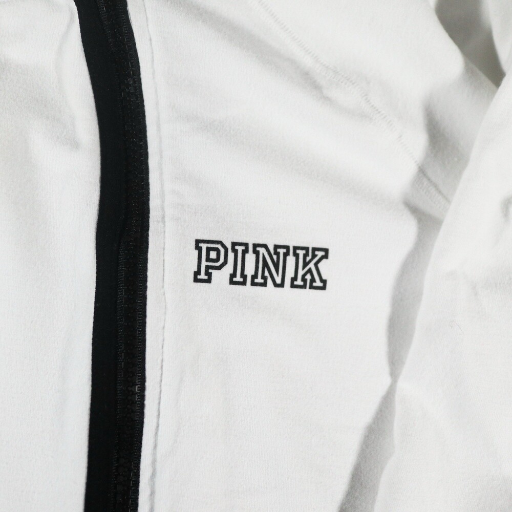 Victoria's Secret PINK White Full Zip Asymmetrical Hoodie - Picture 2 of 6